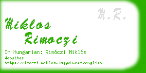 miklos rimoczi business card